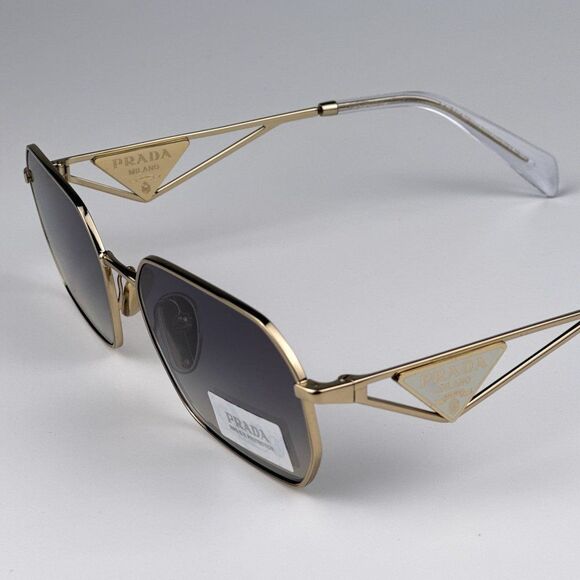 NEW Prada PRA51S ZVN30C Pale Gold Gradient Blue Mirror Geometric Sunglasses main image 14